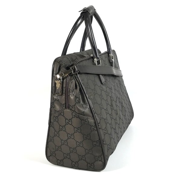 325174F V Gucci Shoulder Bag GG Boston Black Nylon - Picture 3 of 12